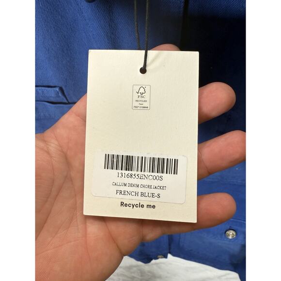 Reformation Callum Denim Chore Jacket Woman’s Size Small - Picture 8 of 12